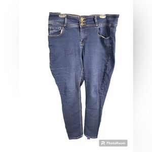 18W Blue Desire High Waist Cotton Blend Dark blue jeans